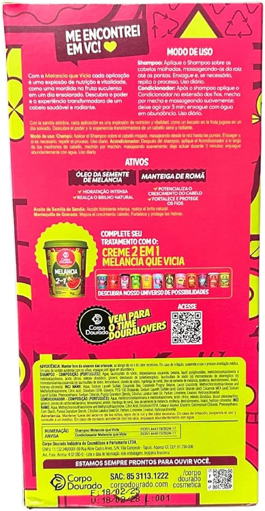 Kit Sandía Adictivo – Cuerpo Dorado | Shampoo 300 ml + Acondicionador 250 ml
