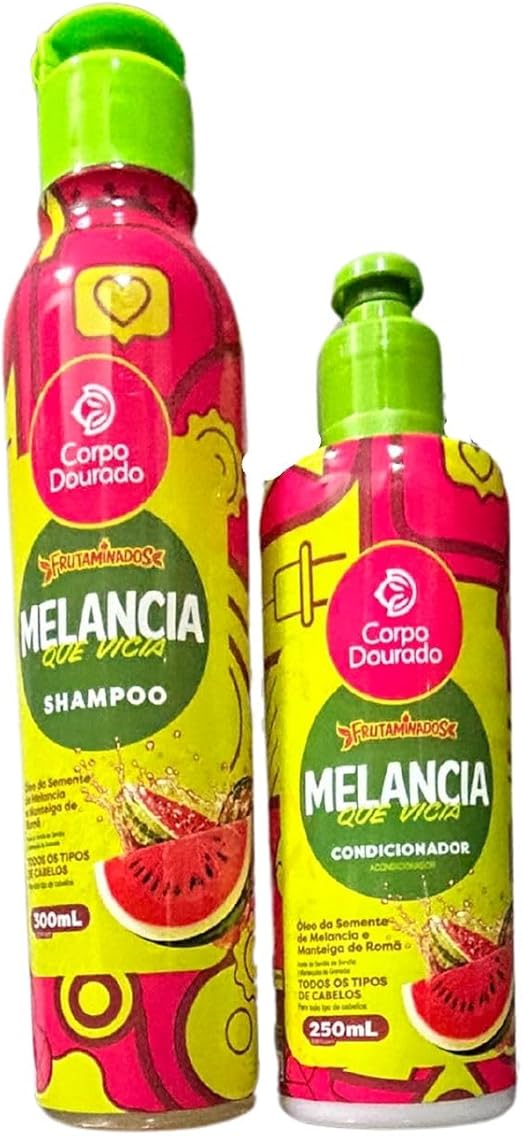 Kit Sandía Adictivo – Cuerpo Dorado | Shampoo 300 ml + Acondicionador 250 ml