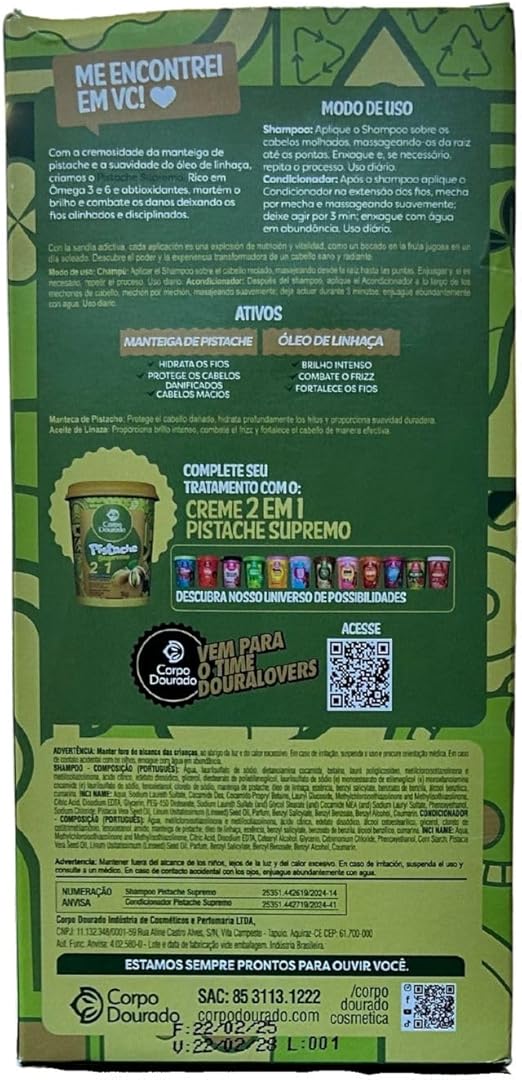 Corpo Dourado - Kit Pistacho - Shampoo 300 ml + Acondicionador 250 ml