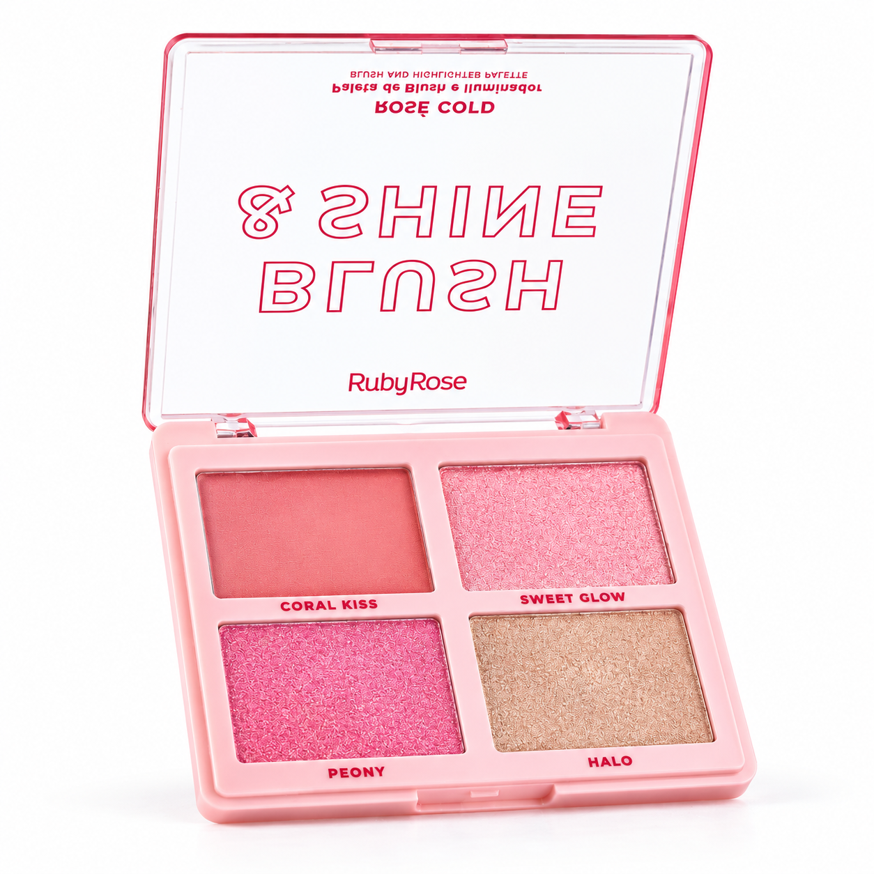 Ruby Rose - Paleta Blush Iluminador Shine Rose Gold