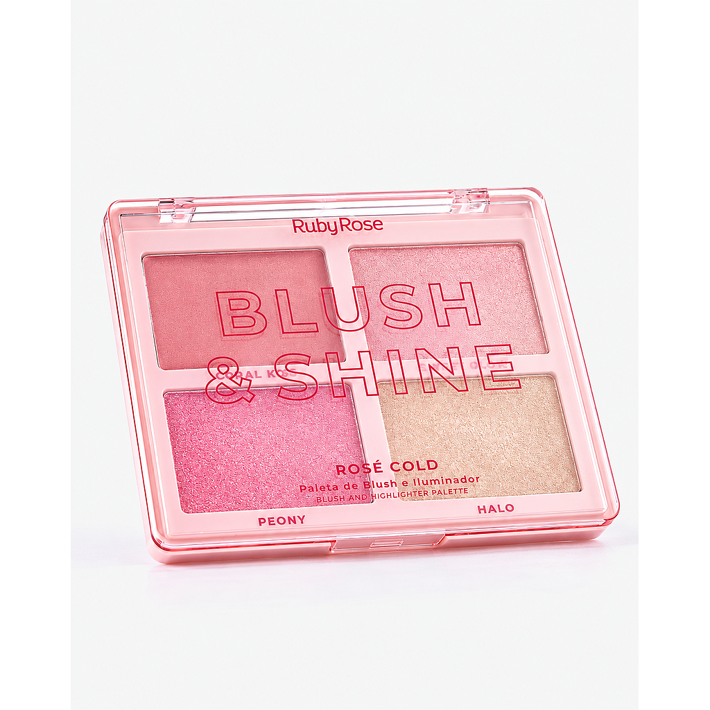 Ruby Rose - Paleta Blush Iluminador Shine Rose Gold