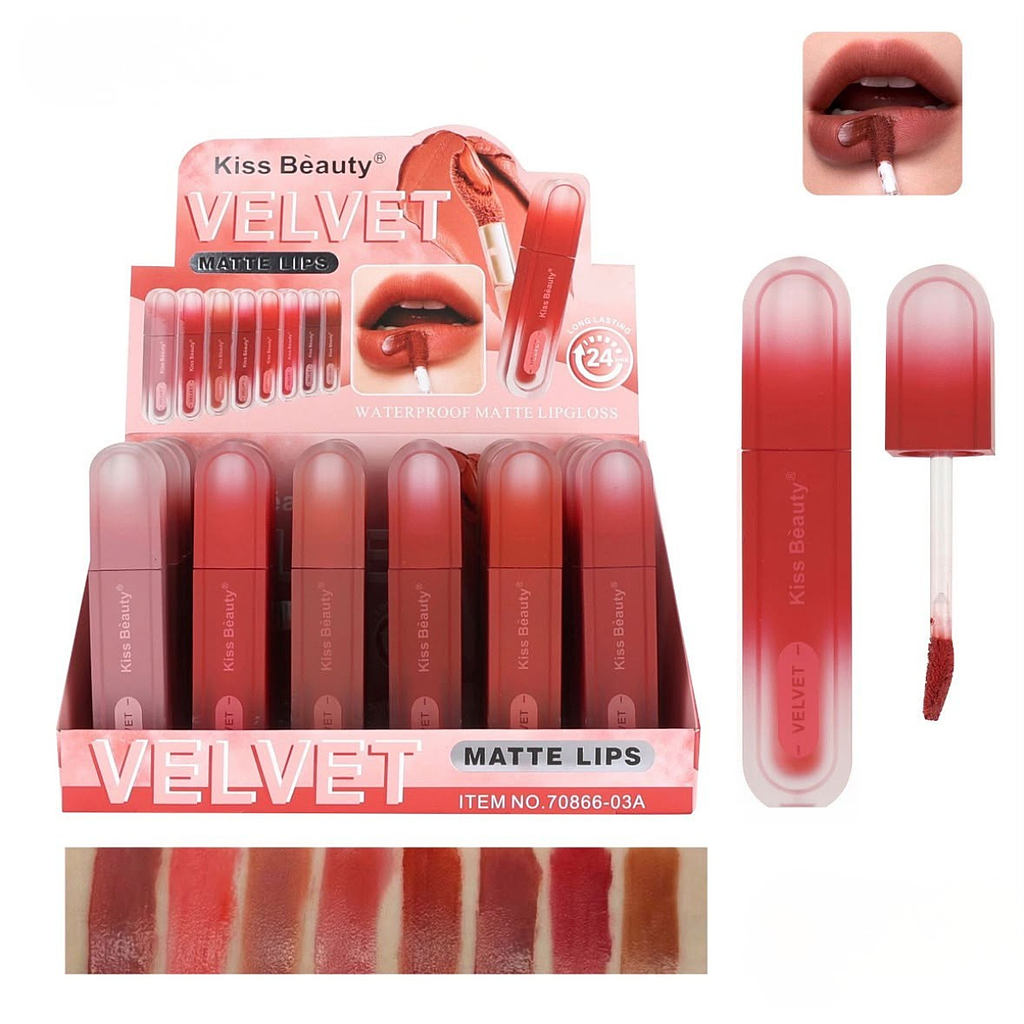 Kiss Beauty - Labial Líquido Velvet Efecto Matte