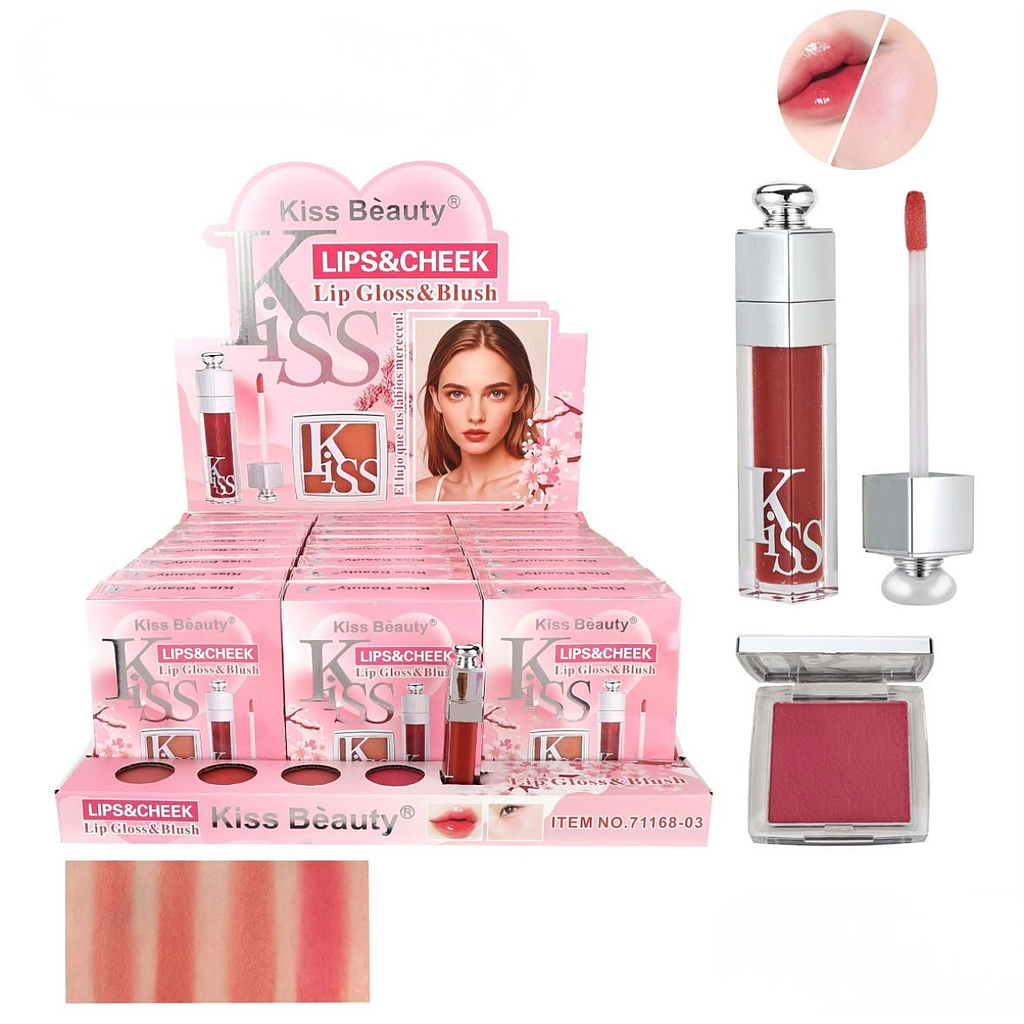 Kiss Beauty - Set Kiss de Rubor + Brillo Labial