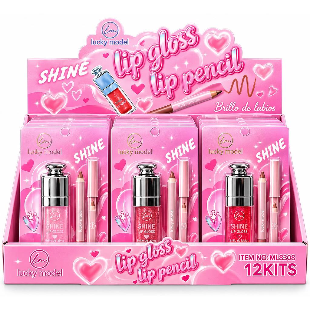 Lucky Model - Set de Lip Gloss + Lip Pencil Shine