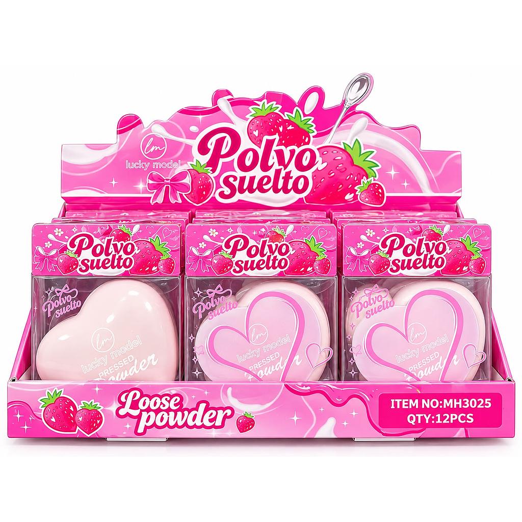 Lucky Model - Polvo Compacto Heart Strawberry