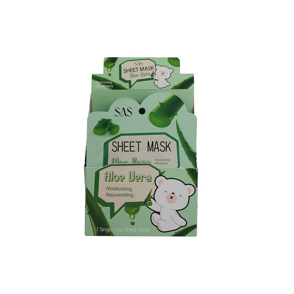 Sas - Mascarillas Faciales de Aloe Vera 12 Unidades SAH080