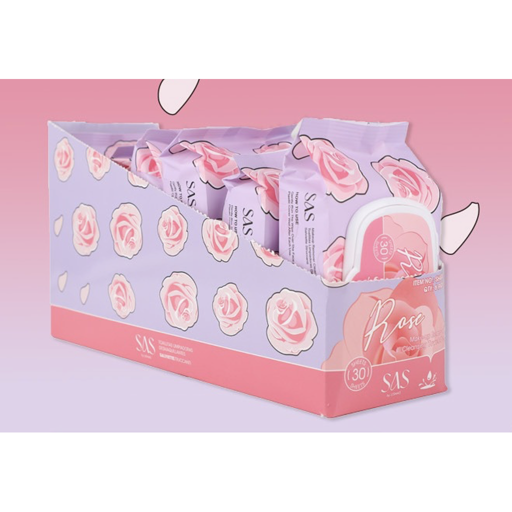 Sas - Toallas Removedora De Maquillaje de Rosa 6 Unidades SAH008