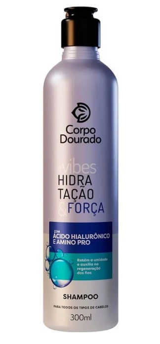 Corpo Dourado - Shampoo hidratante Golden Body Vibes con ácido hialurónico 300 ml