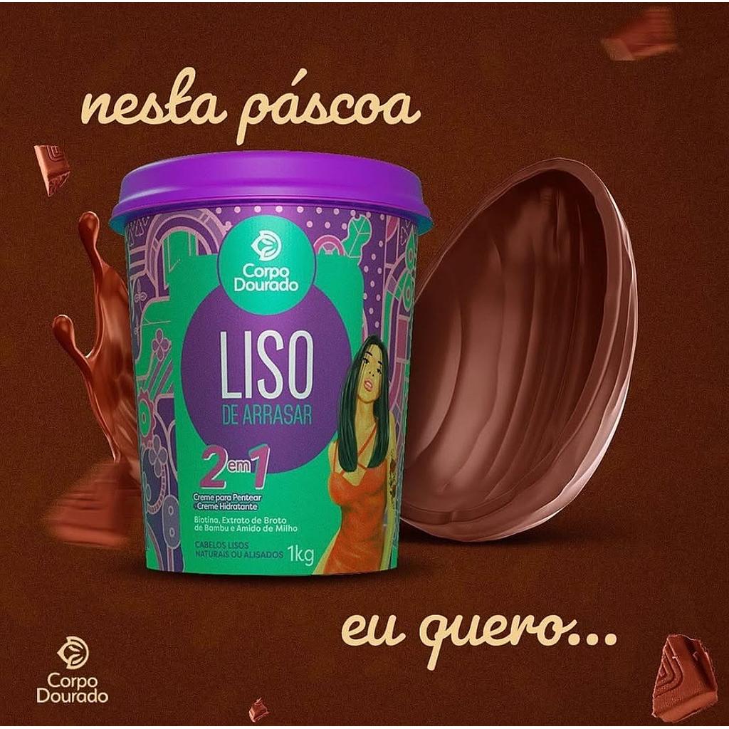 Corpo Dourado - Crema Suavizante e Hidratante Golden Body Alineación perfecta para cabello liso 1 kg