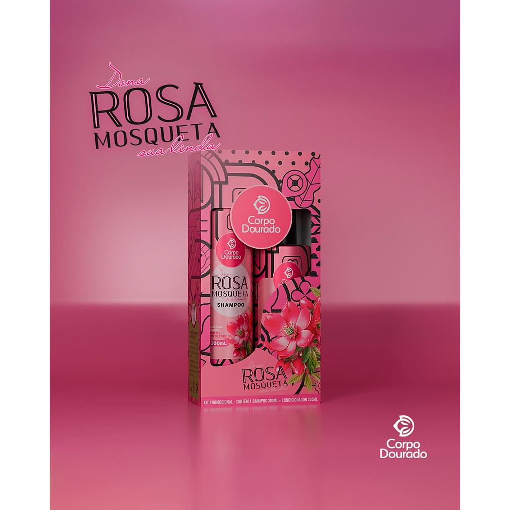 Corpo Dourado - Kit Shampoo 300ml + Acondicionador 250ml  Rosa Mosqueta