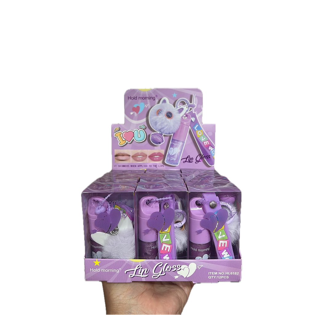 Hold Morning - Lip Gloss Llavero LOVE WORLD ( Morado )