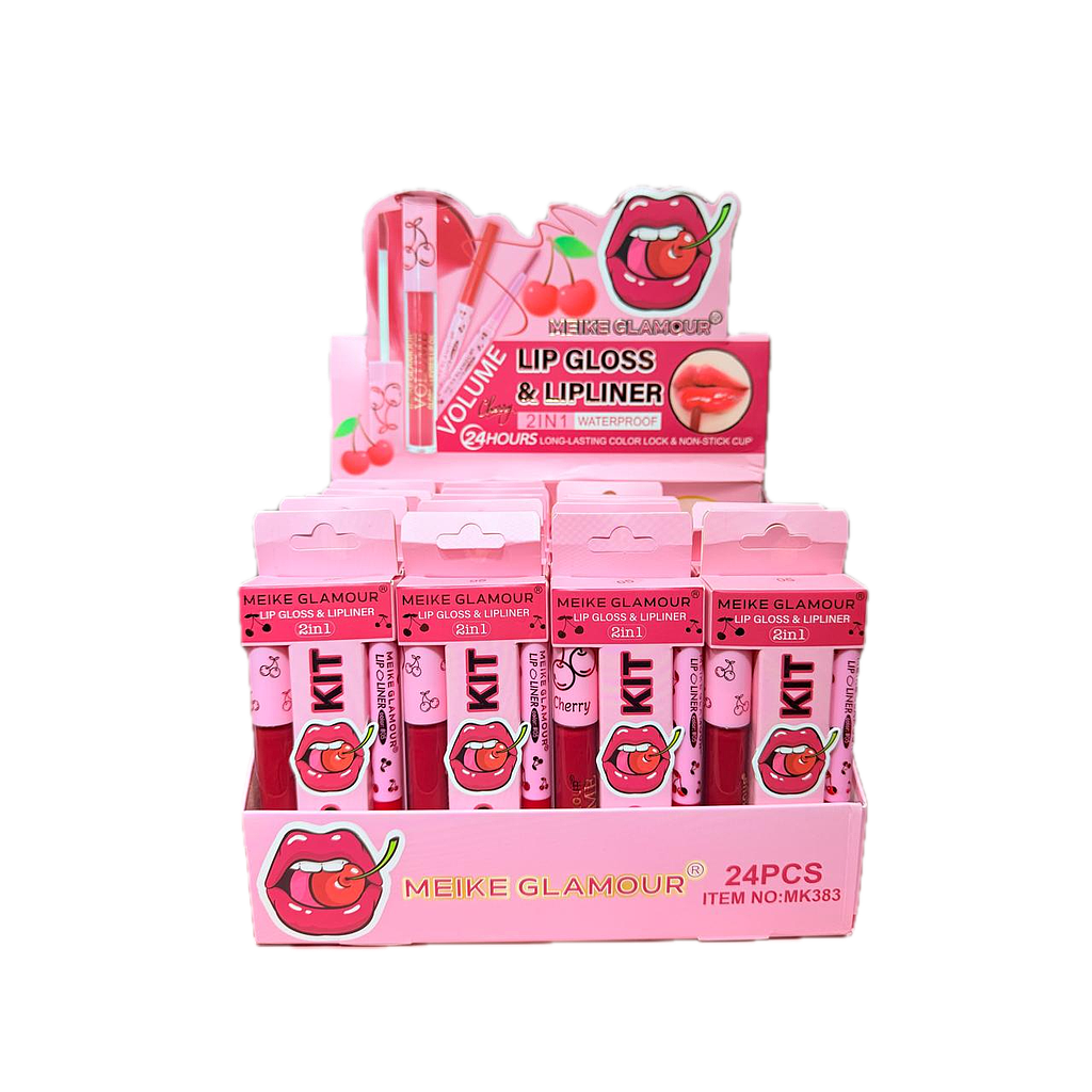Meike Glamour - Lip Gloss &amp; Lip Liner Cherry