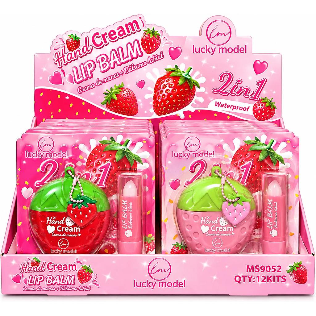 Lucky Model - Set Crema de manos + Balsamo Labial Frutilla